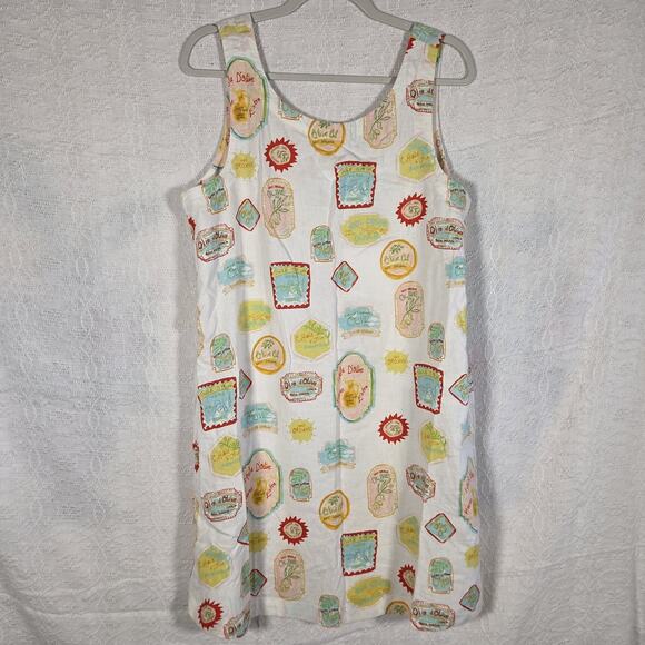 Cynthia Rowley Dresses & Skirts - NWT Cynthia Rowley Linen Blend Shift Dress Womens L Olive Oil Print Sleeveless